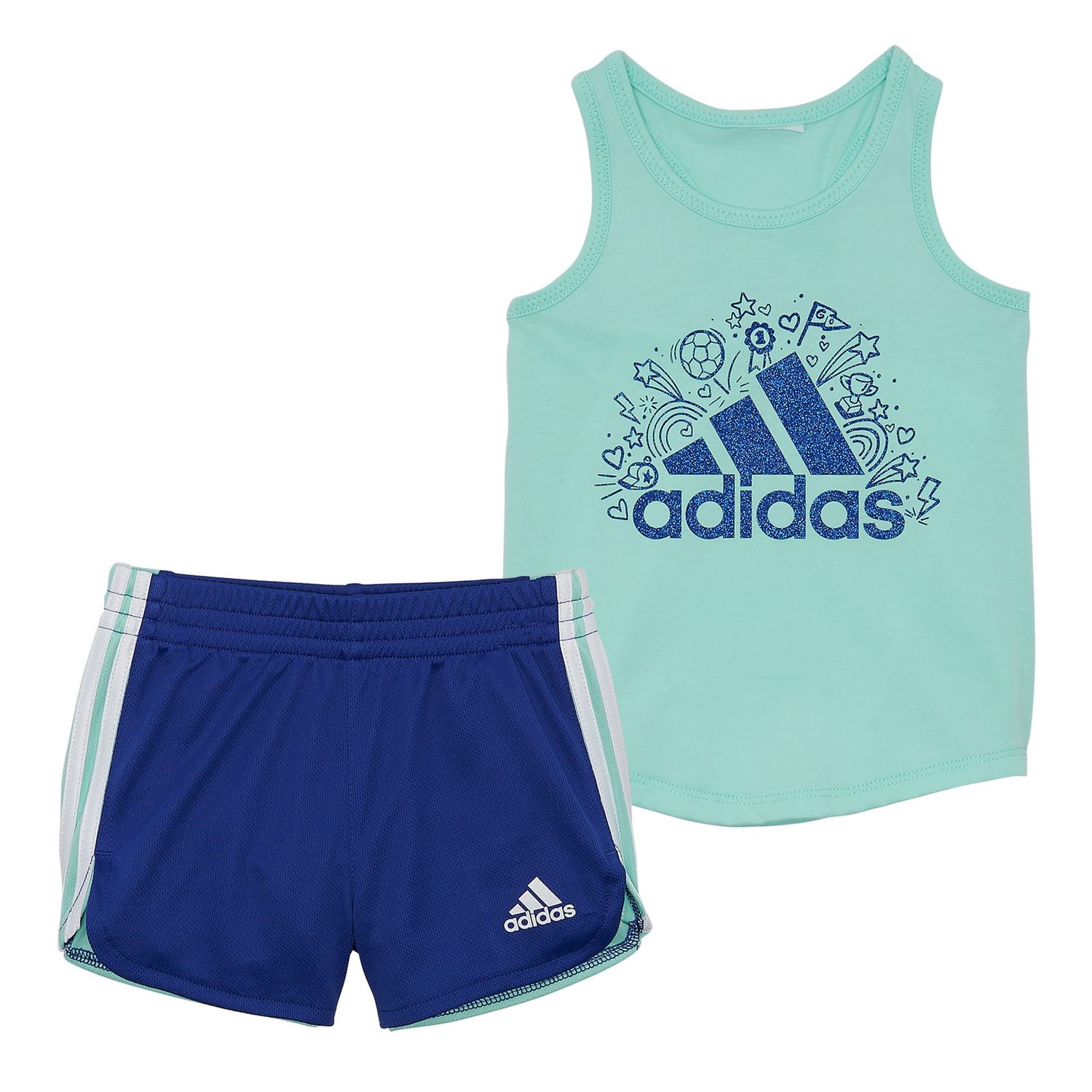 girls adidas short set