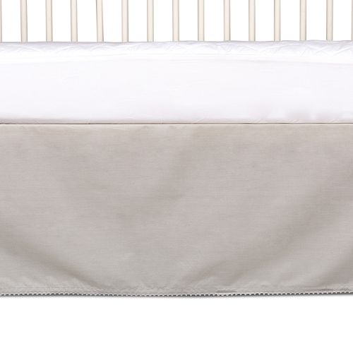 Living Textiles Cotton Crib Bed Skirt With Pompom Trim