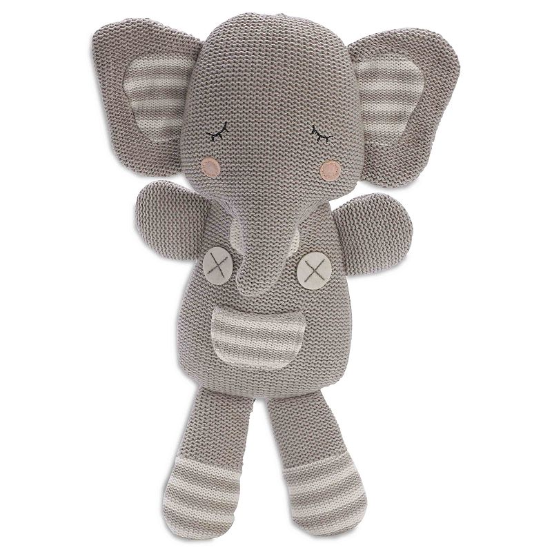 Living Textiles Baby Plush Animal Toy, Med Grey