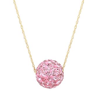 14K Gold White Crystal Necklace