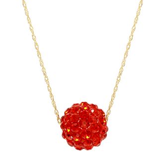 14K Gold White Crystal Necklace
