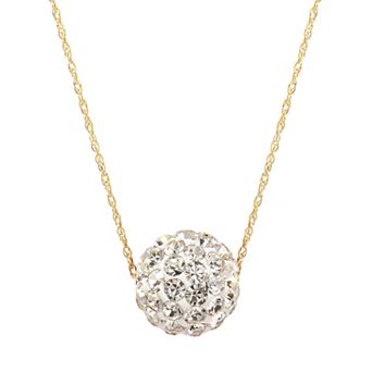 14K Gold White Crystal Necklace