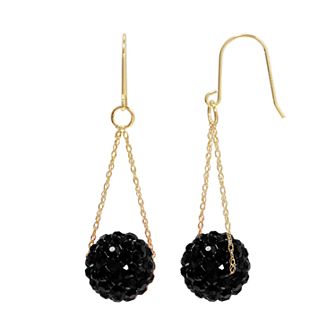 Women's 14k Gold White Crystal Earrings