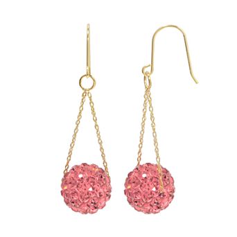 Women's 14k Gold White Crystal Earrings