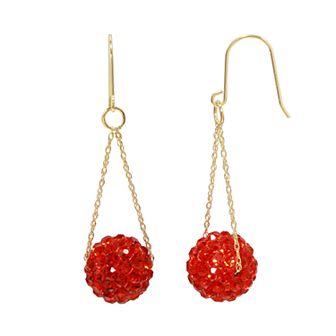 Women's 14k Gold White Crystal Earrings