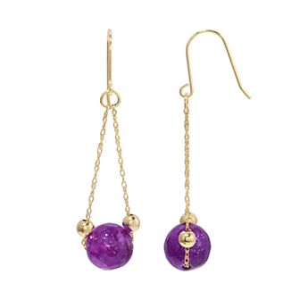 14K Gold Cultured Freshwater Pearl Dangle Earrings