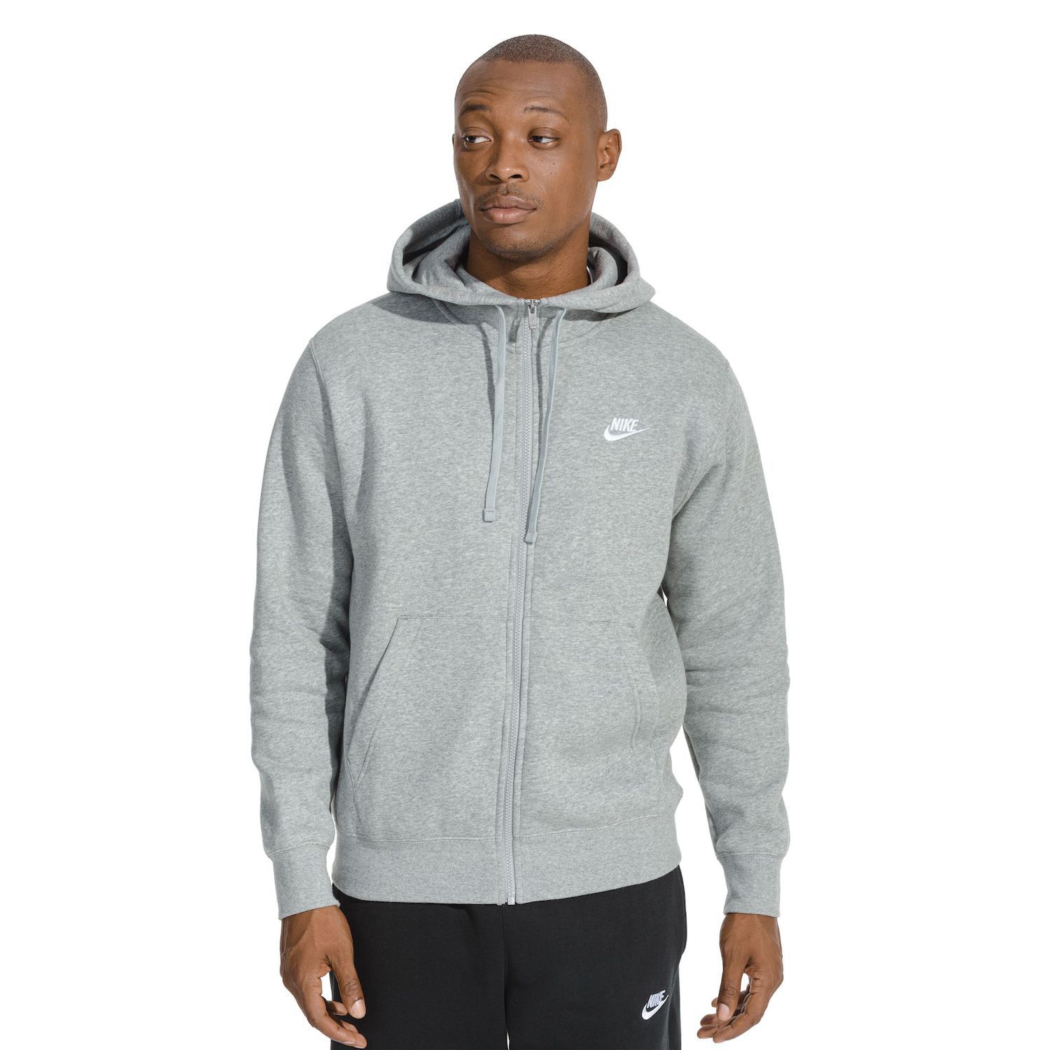 nike dark grey zip up hoodie