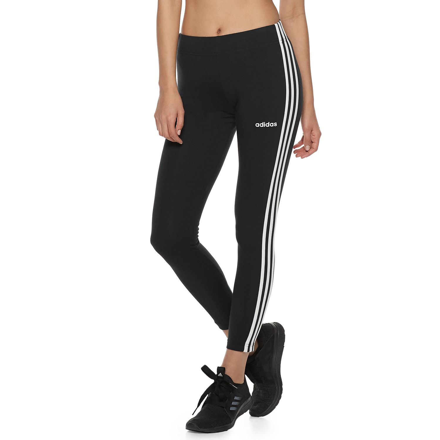 womens adidas 3 stripe leggings