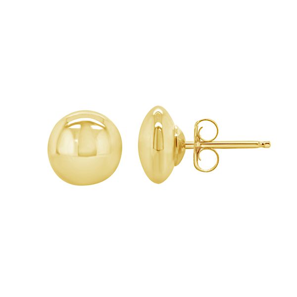 Solid 14k Yellow Gold Polished 6mm Ball Post Earrings
