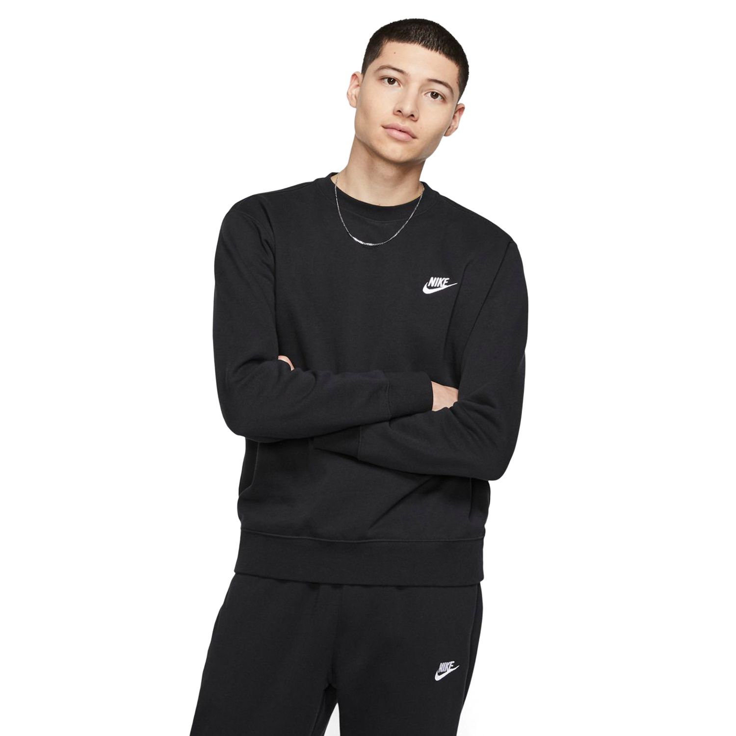 men's nike club fleece crew