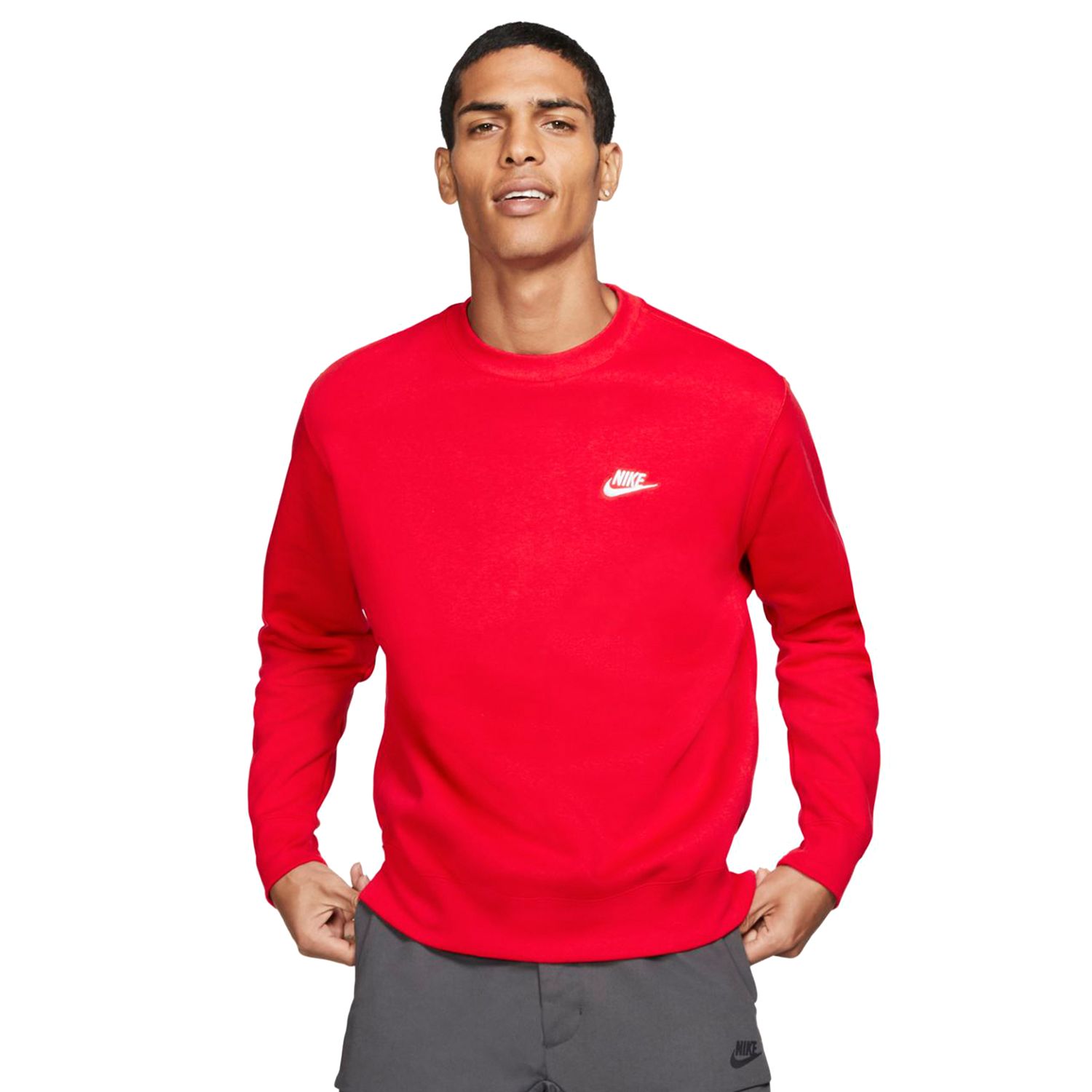 men's nike club fleece crew