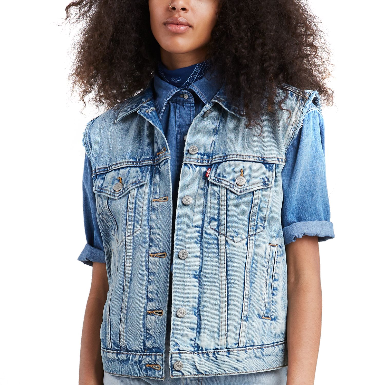 levis vest denim