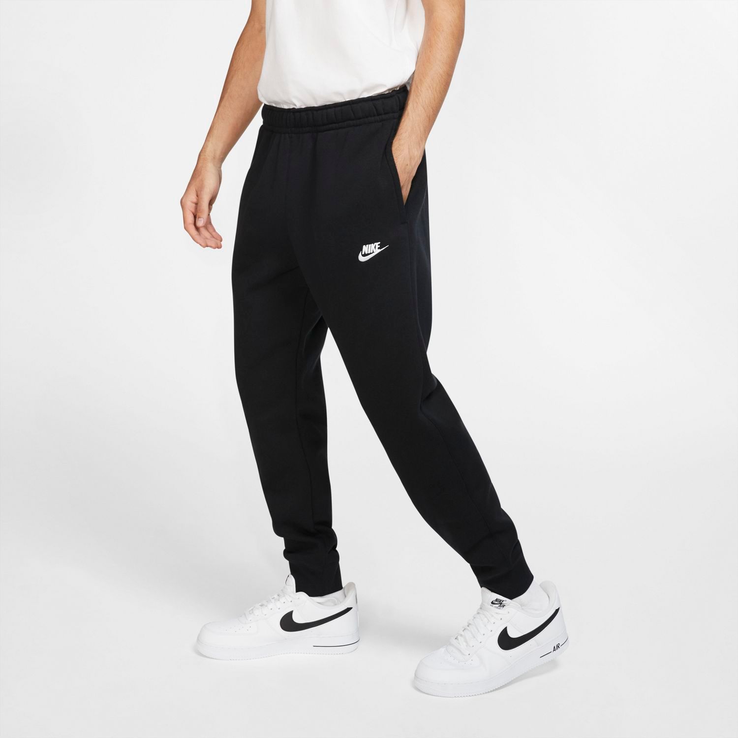 nike men's sportswear club fleece joggers white