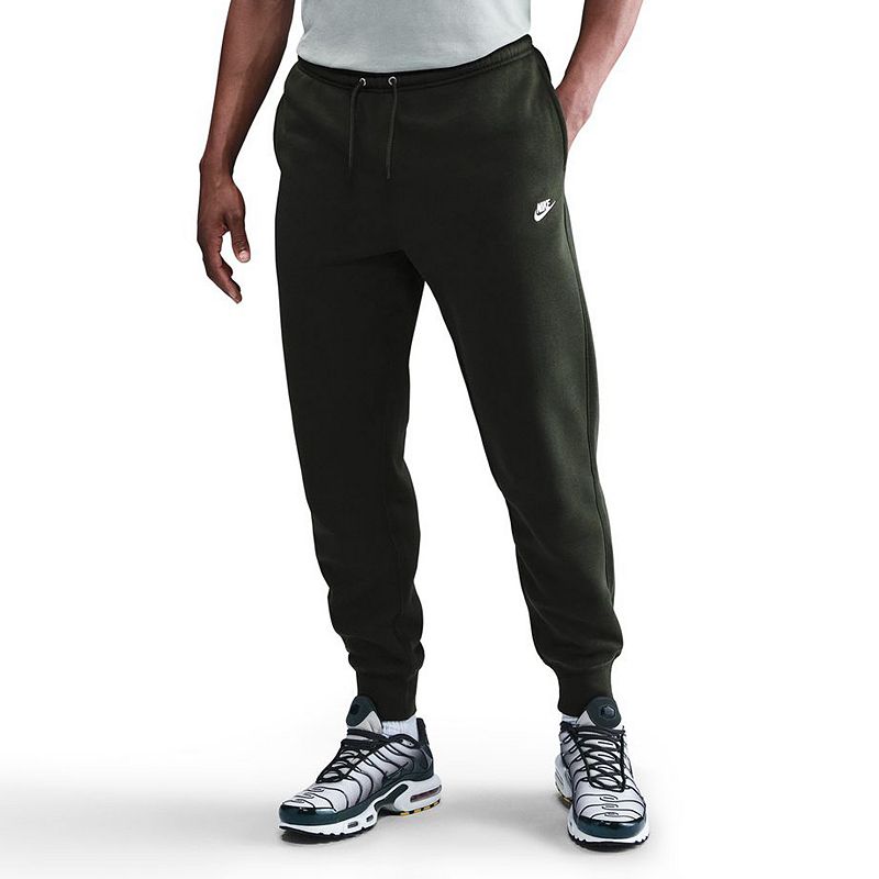 men's nike sportswear club fleece joggers, size: large, sequoia