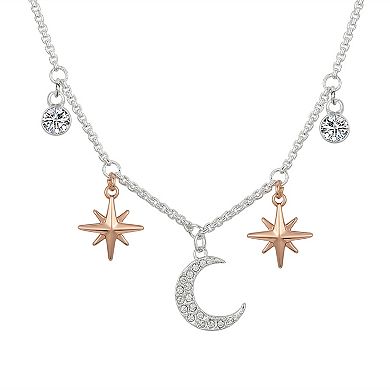 Brilliance Moon & Stars Charm Necklace