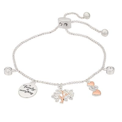 Brilliance Family Tree Swarovski Crystal Bolo Bracelet