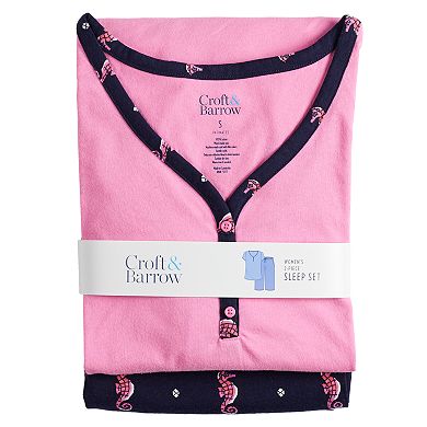 Women's Croft & Barrow® Sleep Henley & Skimmer Capri Pajama Set