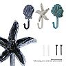 Nautical Shell & Starfish Wall Hook 3-piece Set