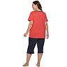 Plus Size Croft & Barrow Sleep Henley & Skimmer Capri Pajama Set