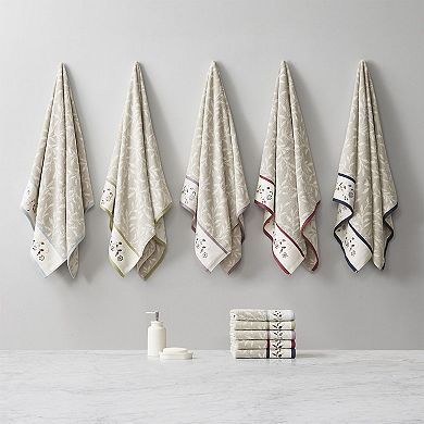 Madison Park Belle 6-piece Embroidered Cotton Jacquard Bath Towel Set