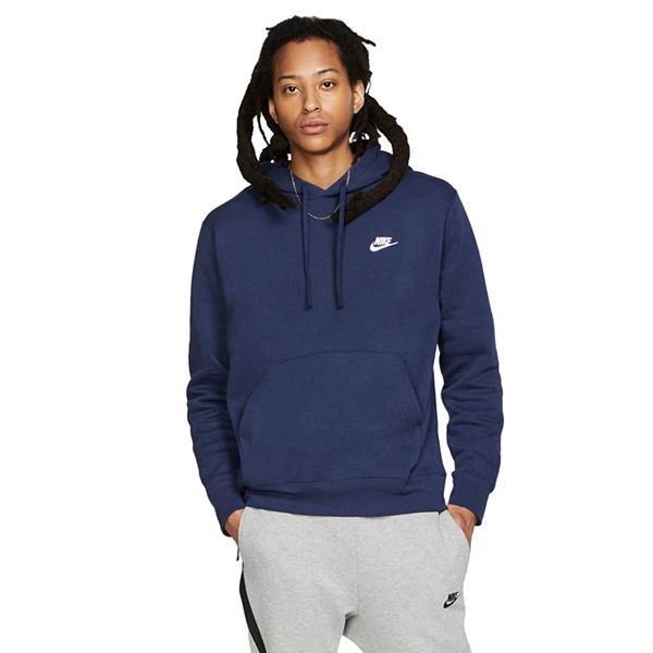 Men's Nike Sportswear Club Fleece Pullover Hoodie - Midnight Navy White (XL)