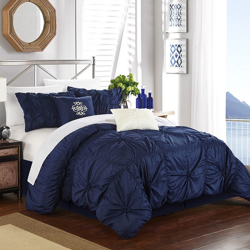 85676362 Chic Home Halpert Comforter Set, Blue, King sku 85676362