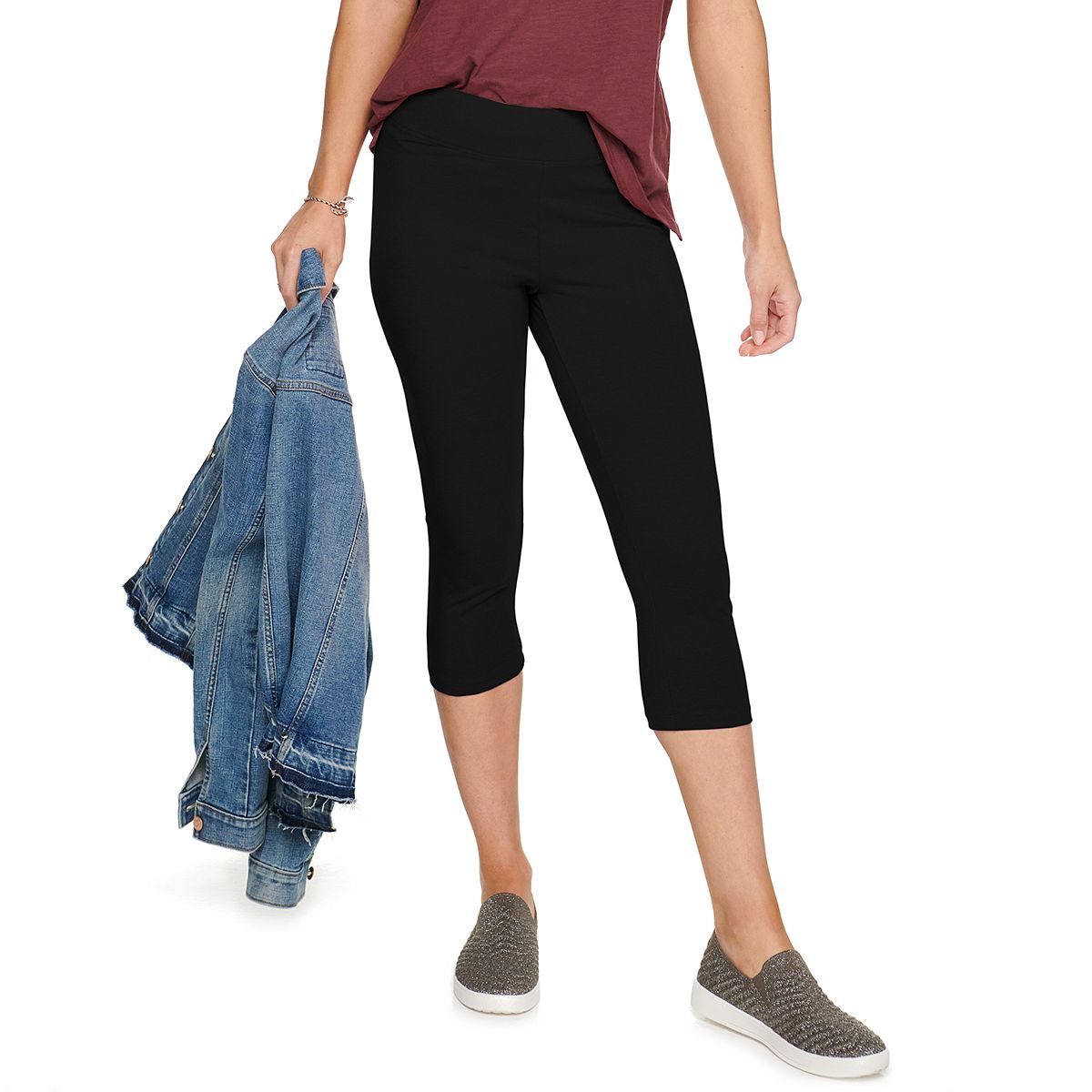 Women's Sonoma Goods For Life® Wide-Waist Midrise Capri Leggings