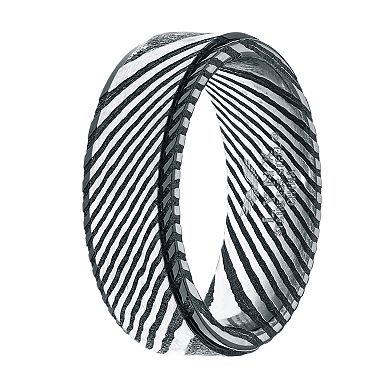 Men's LYNX Damascus Steel Ion Plated Ring