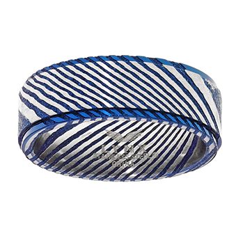 Men's LYNX Damascus Steel Ion Plated Ring