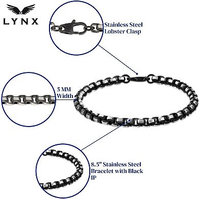 Men's LYNX Stainless Steel Ion-Plated Chain Bracelet