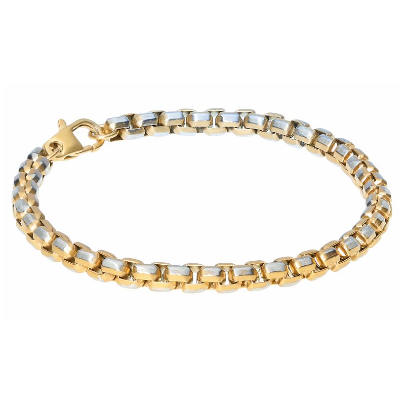 Mens LYNX Stainless Steel Ion-Plated Chain Bracelet, Size: 8.5, Yellow