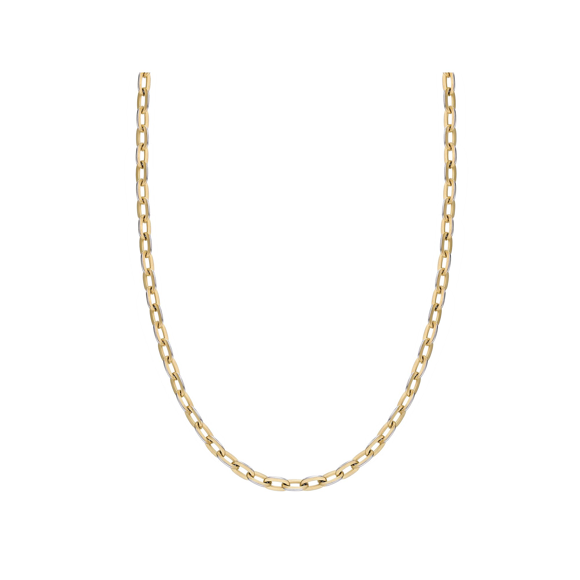Mens LYNX Stainless Steel Chain Necklace, Size: 18, Gold Tone