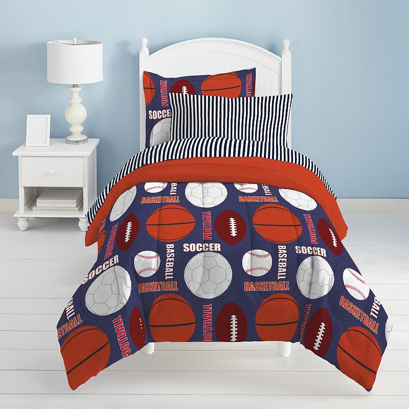 Dream Factory Sports Bedding Set, Multicolor, Twin