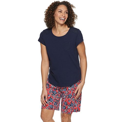 Women's Croft & Barrow® Tee & Bermuda Pajama Set