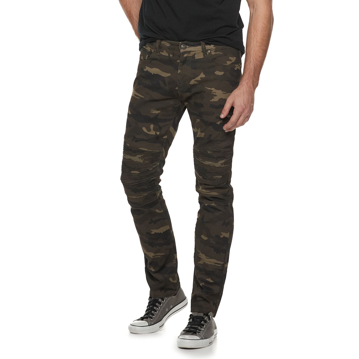 camo moto jeans