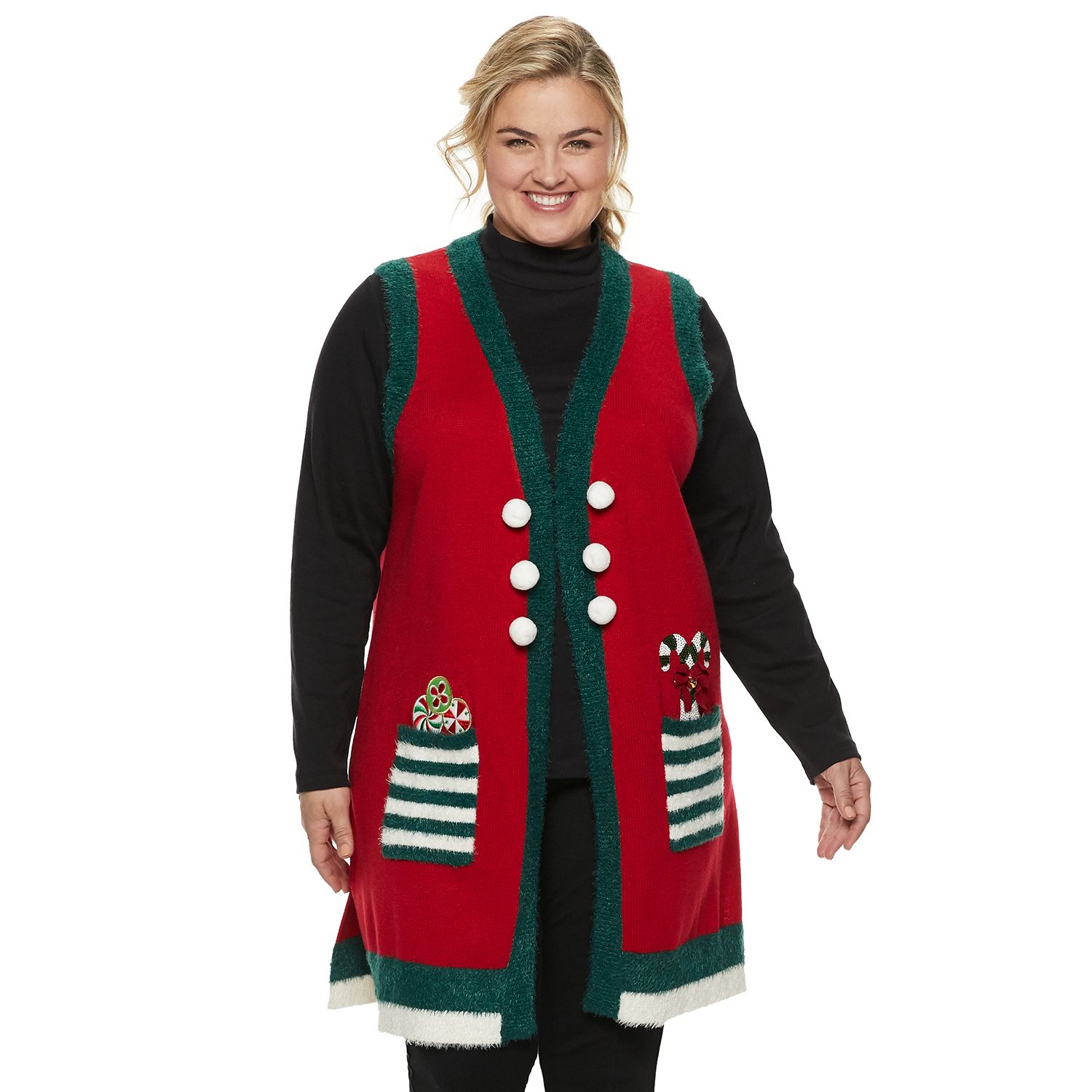 plus size christmas sweater vest