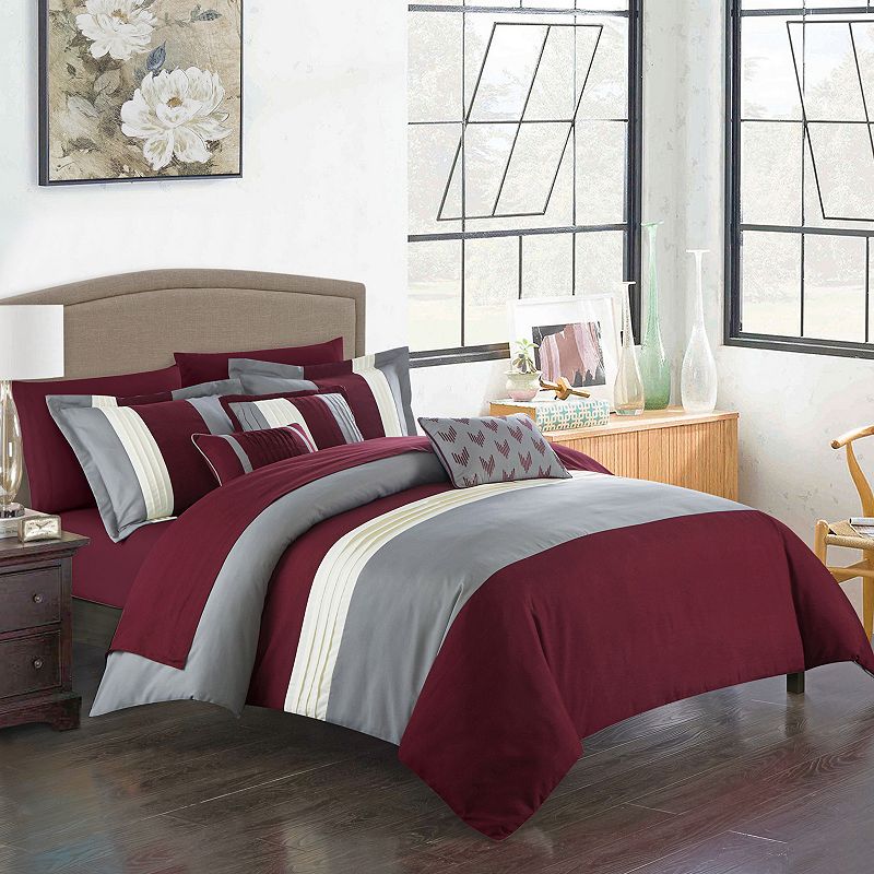 76092452 Chic Home Ayelet Comforter Set, Red, King sku 76092452