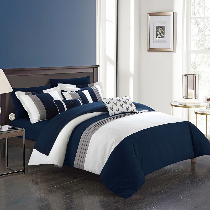 37290368 Chic Home Ayelet Comforter Set, Blue, Twin sku 37290368