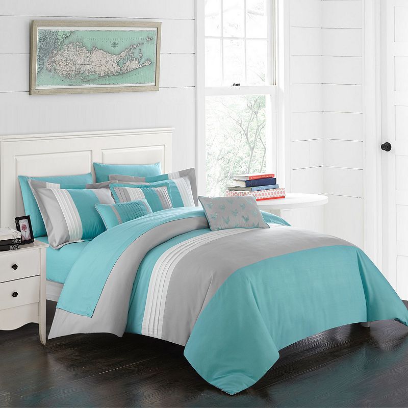 Chic Home Ayelet Comforter Set, Turquoise/Blue, Queen