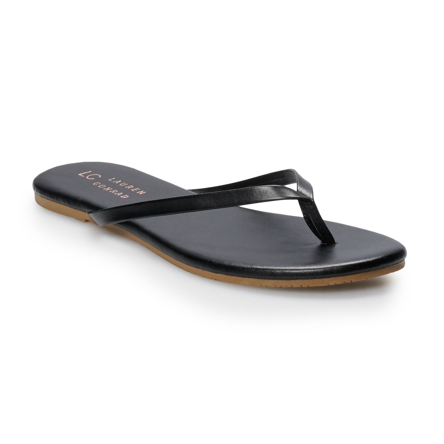 fancy black flip flops