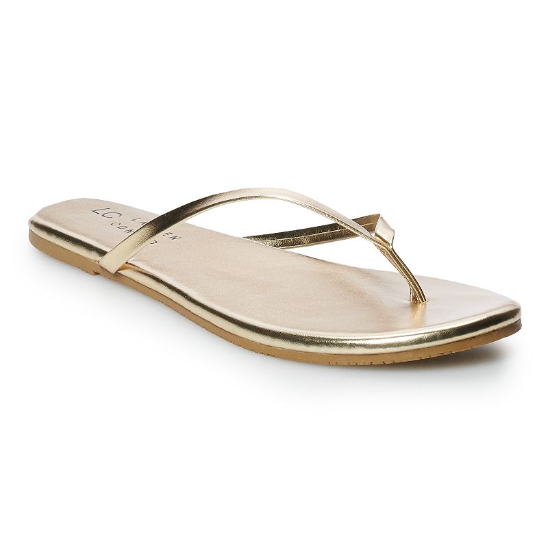 LC Lauren Conrad Honey Womens Flip Flop Sandals, Size: 5, Gold