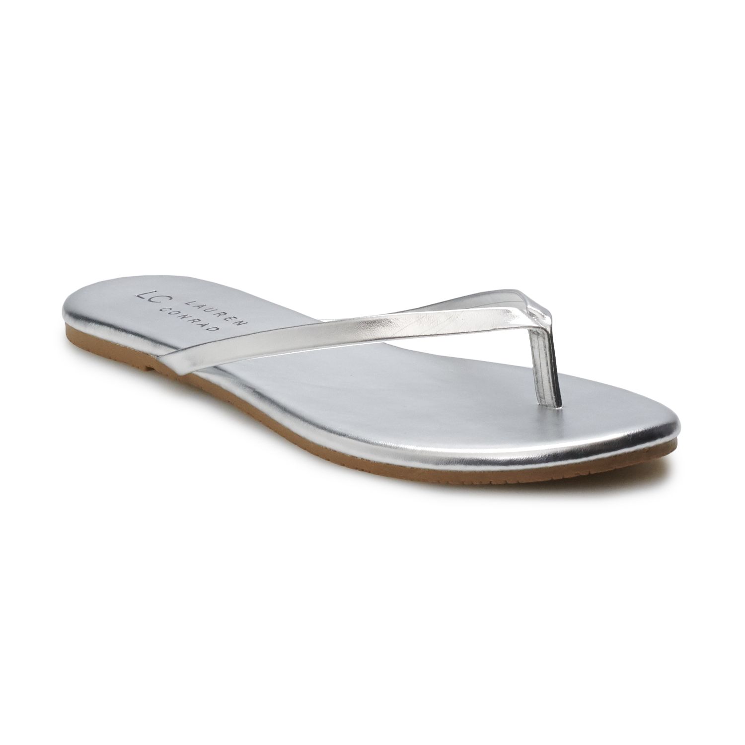 silver flip flop sandals