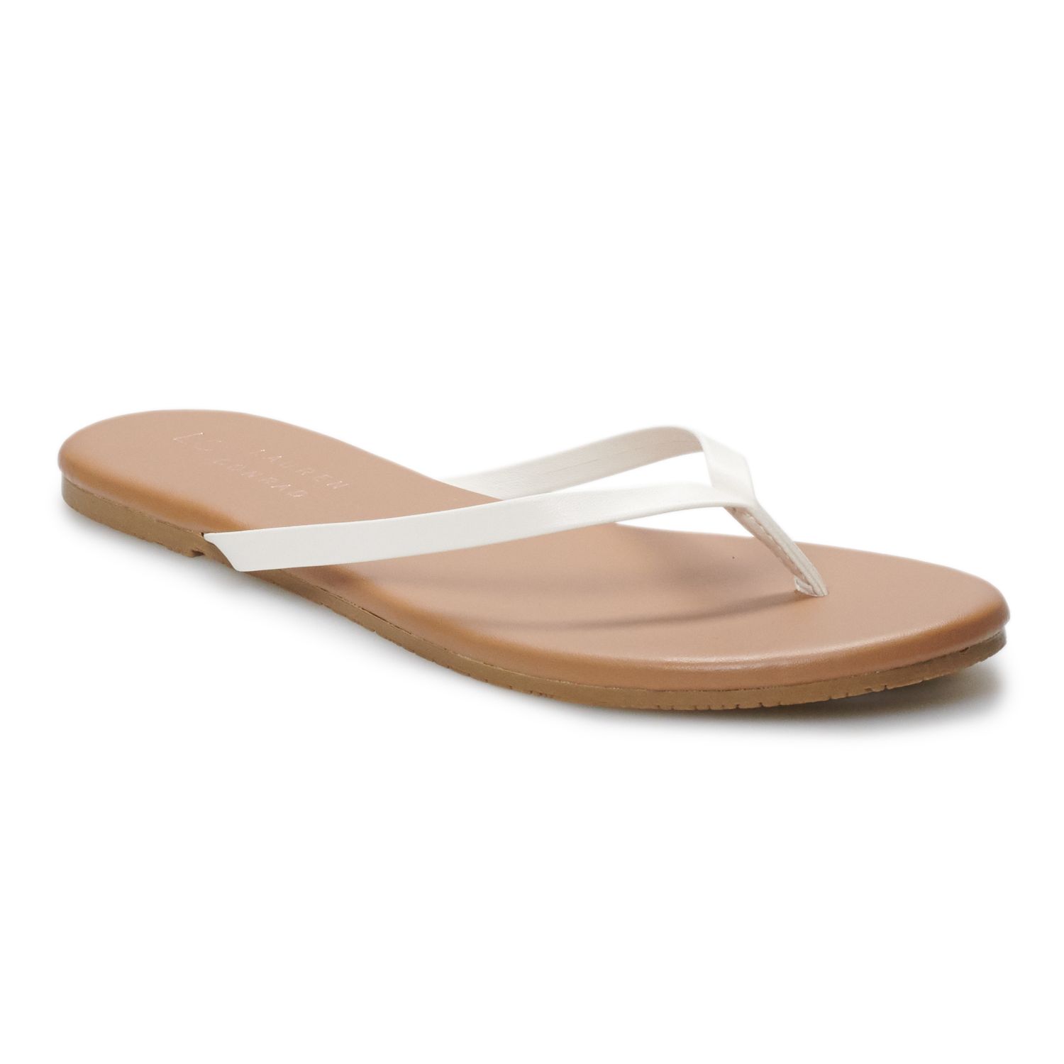 Womens White Flip Flops Sandals - Shoes 