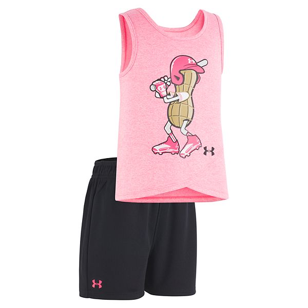 Baby Girl Under Armour Peanut Baseball Tank Top & Shorts Set