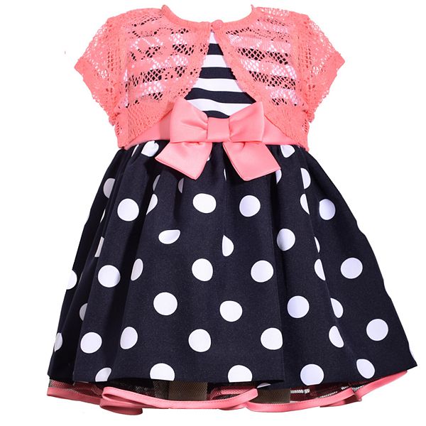 Baby Girl Bonnie Jean Striped PolkaDot Dress