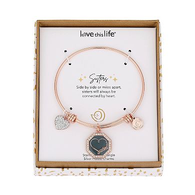 LovethisLife® "Sisters" Heart Bangle Bracelet