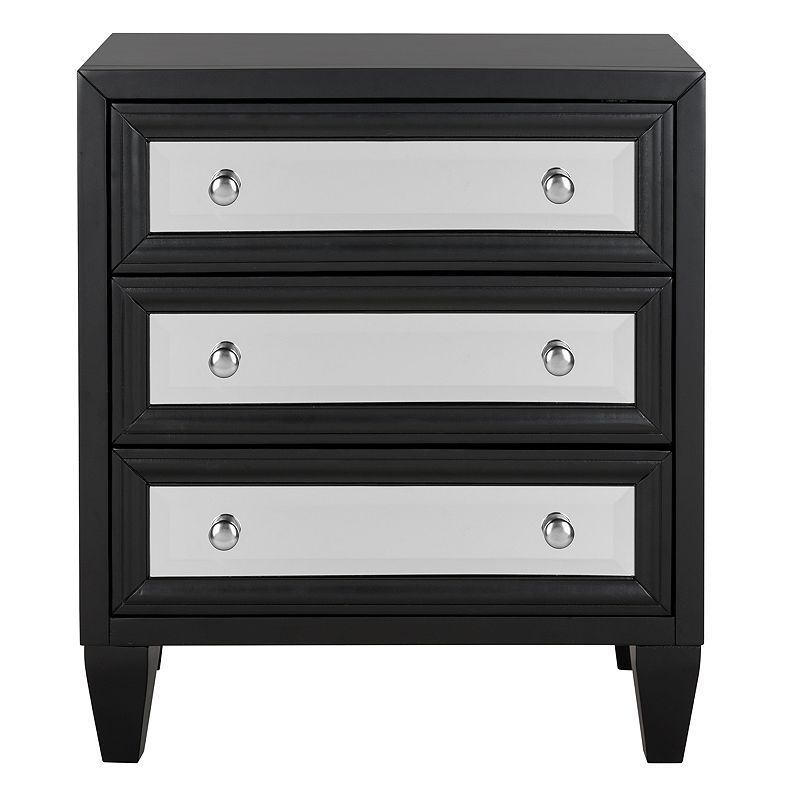 SAFAVIEH Marlon Solid Classic 3 Drawer Mirror Chest  Black