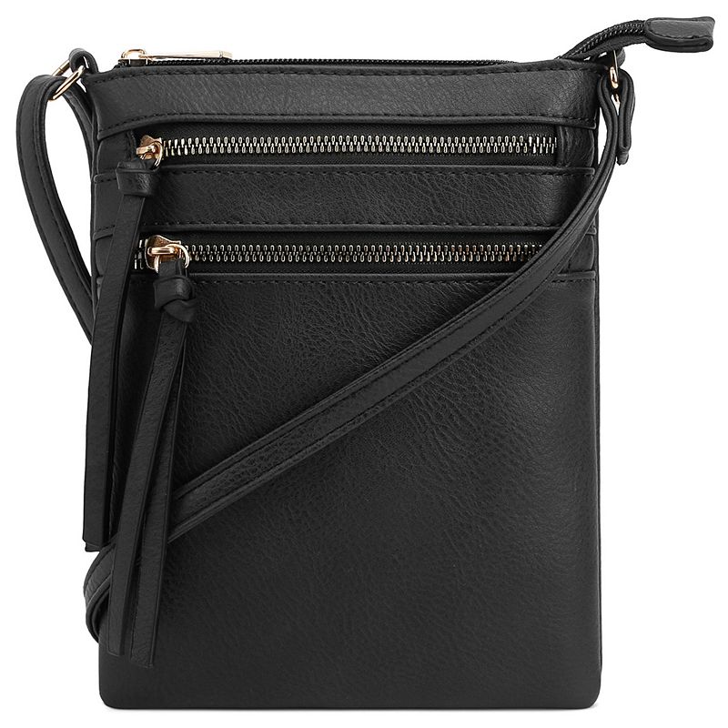 Deluxity Mini Crossbody Bag with Tassel, Black