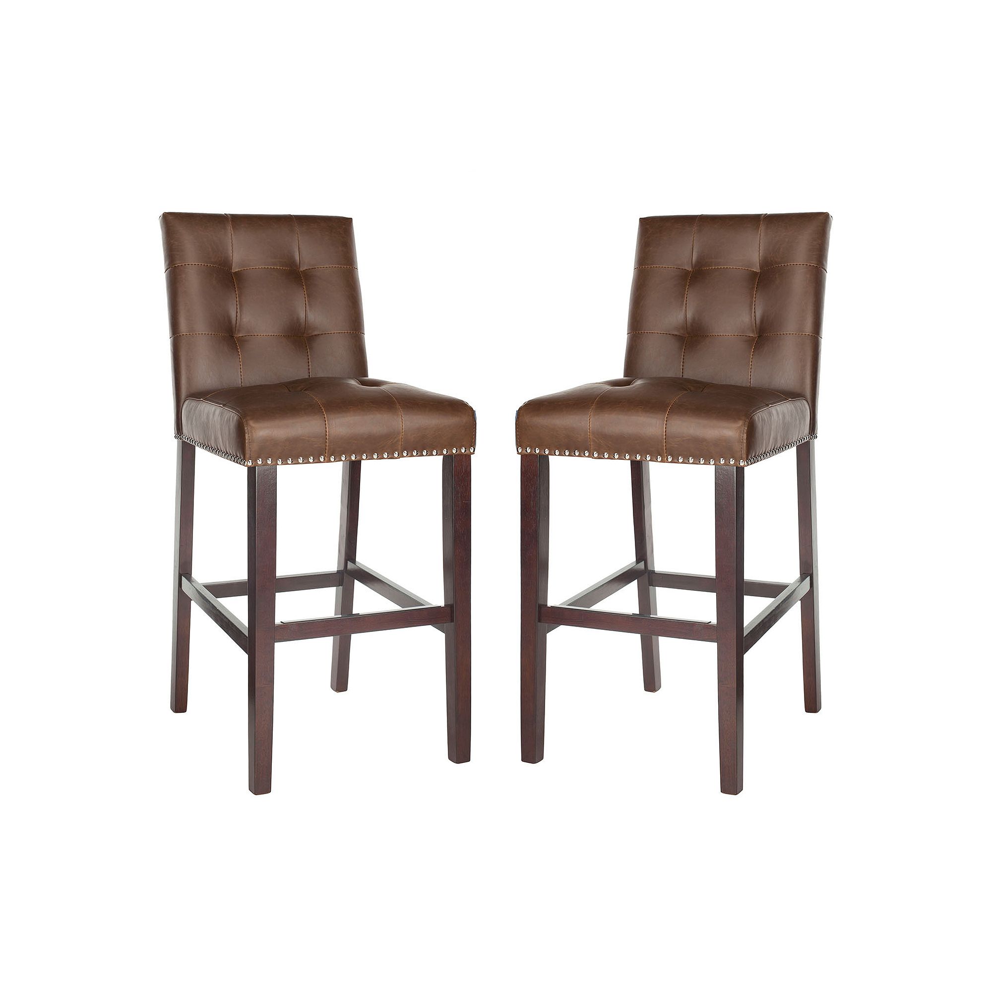 Safavieh Nikita 2-piece Bar Stool Set, Brown