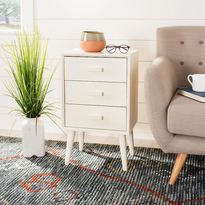 Safavieh POMONA 3 DRAWER CHEST, Distressed White